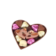 Demi cœur chocolat au lait garni de chocolats