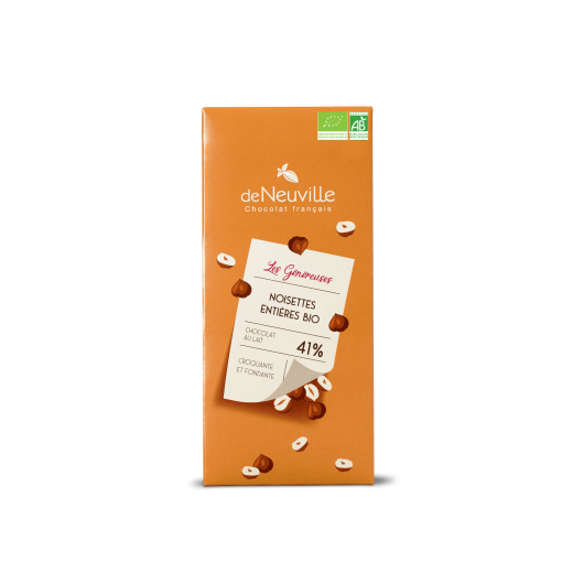 Maxi tablette Bio lait 41% - Noisettes