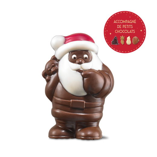 Père Noël et son petit ours - chocolat au lait