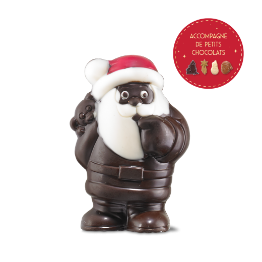 Père Noël et son petit ours au chocolat noir