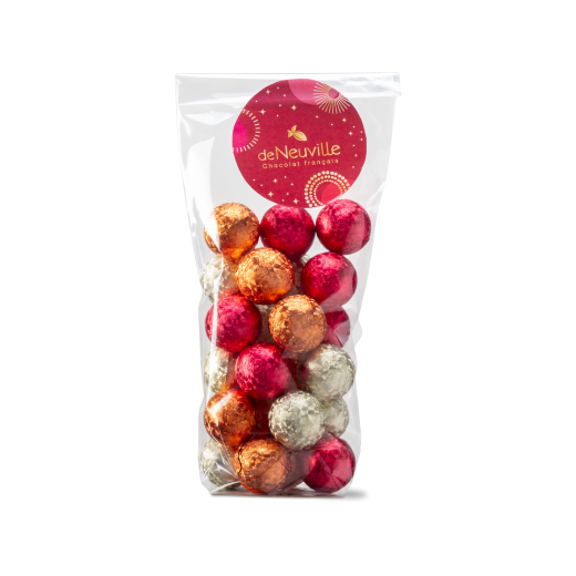 Petit sachet de boules pliées en chocolat
