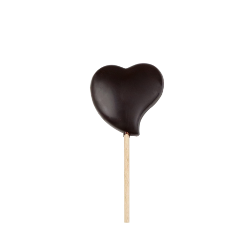 Sucette cœur en chocolat noir