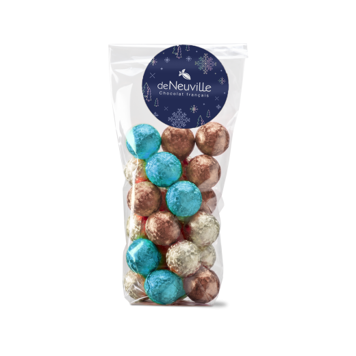 Sachet de boules pliées de Noël au chocolat