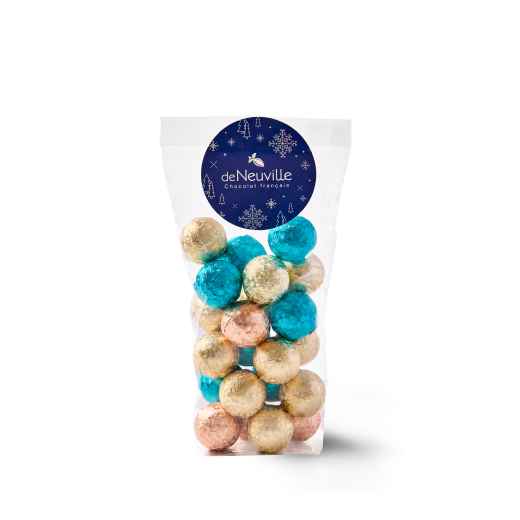 Sachet de boules pliées de Noël au chocolat