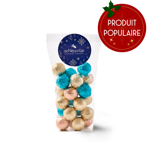 Sachet de boules pliées de Noël au chocolat