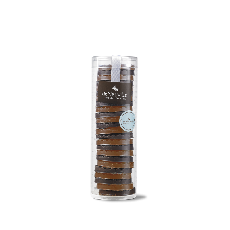 Sachet de palets au chocolat noir et lait Sachet de palets au chocolat noir et lait