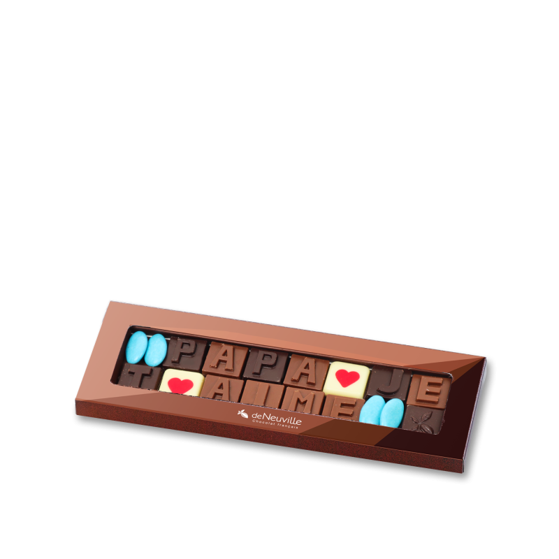 Message chocolat - "Papa je t'aime" Message chocolat - "Papa je t'aime"