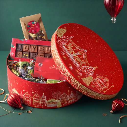 Grande Boîte carrousel garnie de Noël