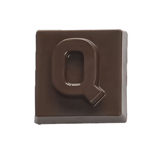 Lettre Q chocolat noir
