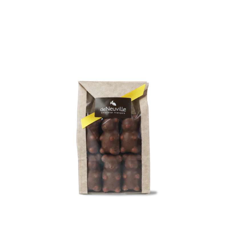 Sachet de nounours guimauve/chocolat 150g | Douceurs du Palais